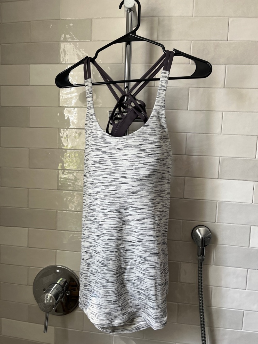 Lululemon Heathered Gray Strappy Workout Tank